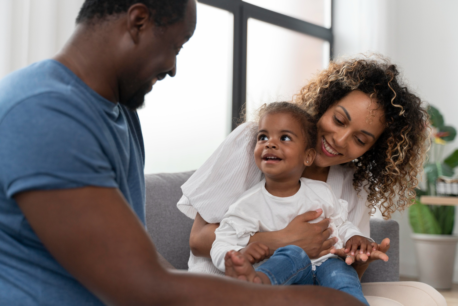 A family smiling together